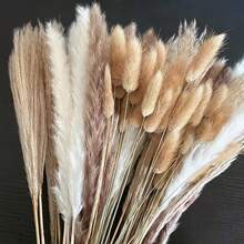 101pcs Pampas Grass Bouquet - Artificial Rabbit Tails For Home Vase Decor, Boho Faux Flowers Arrangement, Versatile For Christmas, Halloween, Thanksgiving, Valentine'S Day, Wedding Party Decoration,Fall Decor,Autumn