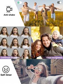 Nicamery 44MP 1080P FHD Compact Digital Camera For Teens, 16X Zoom, 32GB SD Card, 2 Batteries, Lanyard - Ideal Beginner Camera Gift - Purple - View 4