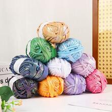 100g Imitation Leather Shiny Crochet Yarn DIY Hand Knitting Yarn Ball For Bag Blanket Cushion T-Shirt - Multicolor - View 2