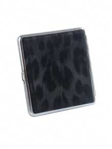 1pc 20 Slot Leopard Print Cigarette Case, Creative New Metal & Leather Simple Crush-Proof Portable Cigarette Box, Unisex Gift, Smoking Accessories, Cigarette Storage, Cigarette Holder Case