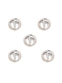 10 pièces/set Accessoires de bijouterie DIY Boucle ronde en alliage de zinc, pendentif mini rétro en alliage