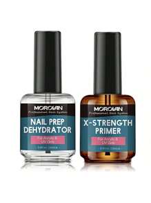 Morovan Morovan 2Pcs 15Ml Nail Prep Dehydrator And Nail Primer X-Strength, No Burn Non Acid Nail Primer And Dehydrator For Acrylic Powder Fast Dry 0.5oz Nail Primer Set