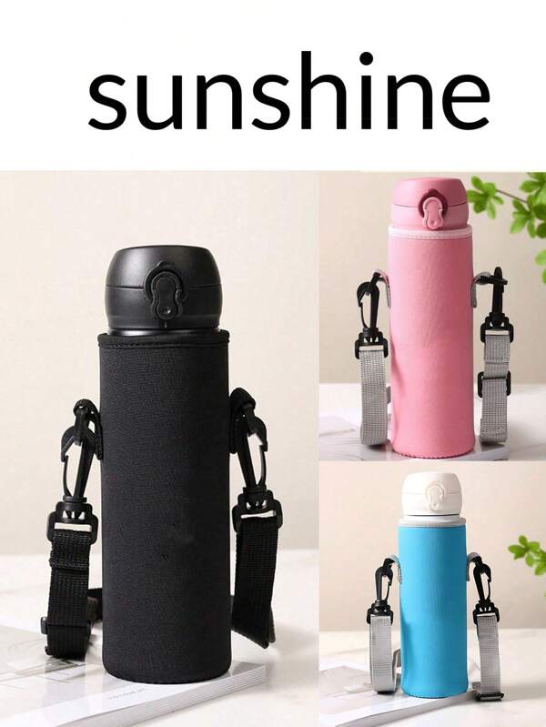 1 Piece Lightweight Convenient Simple With Adjustable Shoulder Strap Cup Holder - Suitable For Glass And Plastic Bottles Easily Free Your Hands Can Be Worn Crossbody To Protect The Cup Holder