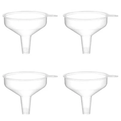 10pcs 5.5cm Diameter Transparent Funnels, Portable, Clear, For Laboratory Bottles, Perfume, Liquids, Spices