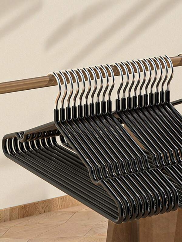 1pc/5pcs/10pcs/20pcs/40pcs/60pcs Black Hangers For Home Use, Clothes Drying Racks, No Marks, Anti Slip Clothes Drying Racks, Adult Thick Clothes Drying Racks, Dormitory Students, Large Clothes Drying Racks