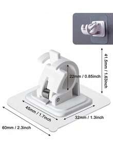 6 st självhäftande gardinstångsfästen, gardinstångshållare utan borrning, justerbara gardinstångskrokar, lämpliga för badrum, kök, hotell och andra platser - Vitt - Visa 7