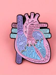 Insignia de esmalte con diseño de cerebro y corazón, broche de mujer, insignia de hombro con órgano corporal masculino, accesorio de joyería de moda, regalo, insignia de pecho de aleación para médicos, accesorios escolares y de oficina, camisas, chaquetas, Navidad, Halloween