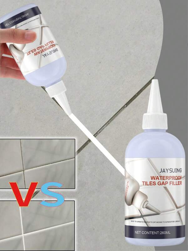 1 pieza de 260ml Lechada antihongos para azulejos, agente de reparación de grietas para pisos y paredes de cocina y baño, rellena rápidamente las grietas y mantiene las paredes y pisos talla grande ordenados, fácil de usar, apto para todo tipo de paredes y pisos.
