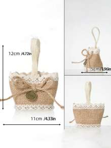 12 piezas de bolsas de almacenamiento mini europeas para boda, bolsas de regalo de tela de lino de tamaño pequeño para damas de honor, bolsas de regalo para boda