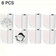 2/4/8 Rolos Etiquetas Adesivas Claras Autoadesivas de Papel Térmico Brilhante de 57mm Para Impressoras de Bolso/Miniatura, Ajuste Universal, Impressão de Alto Contraste