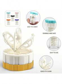 1pc Multi-Color Manual Contact Lens Cleaner, Portable Rotating Contact Lens Cleaning Container, Clean And Hygienic Contact Lens Immersion Storage, The Best Women's Day Gift For Travel And Daily Use, Mother's Day Gift,Makeup,Cheap,Room Decor,Vanity,Travel,Bedroom,Makeup Accessories