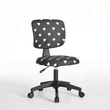 Silla de oficina giratoria con malla Justice para escritorio - corazones en blanco y negro - Ver 3