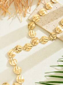 1pc Elegant Metallic Disc Y-Necklace, Versatile Accessory For Women's Summer Holiday, Date, Music Festival, Party, Gift