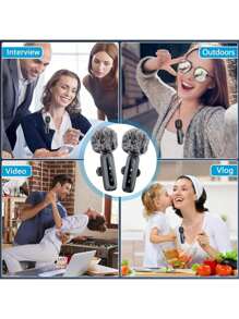 HITOZON Professional Wireless Lavalier Microphone For Smartphone,Wireless Microphone Plug-Play,Lapel Mic For Video Recording,Teaching, Interviews,Podcast,Cordless Omnidirectional Condenser Recording Mic For Vlog