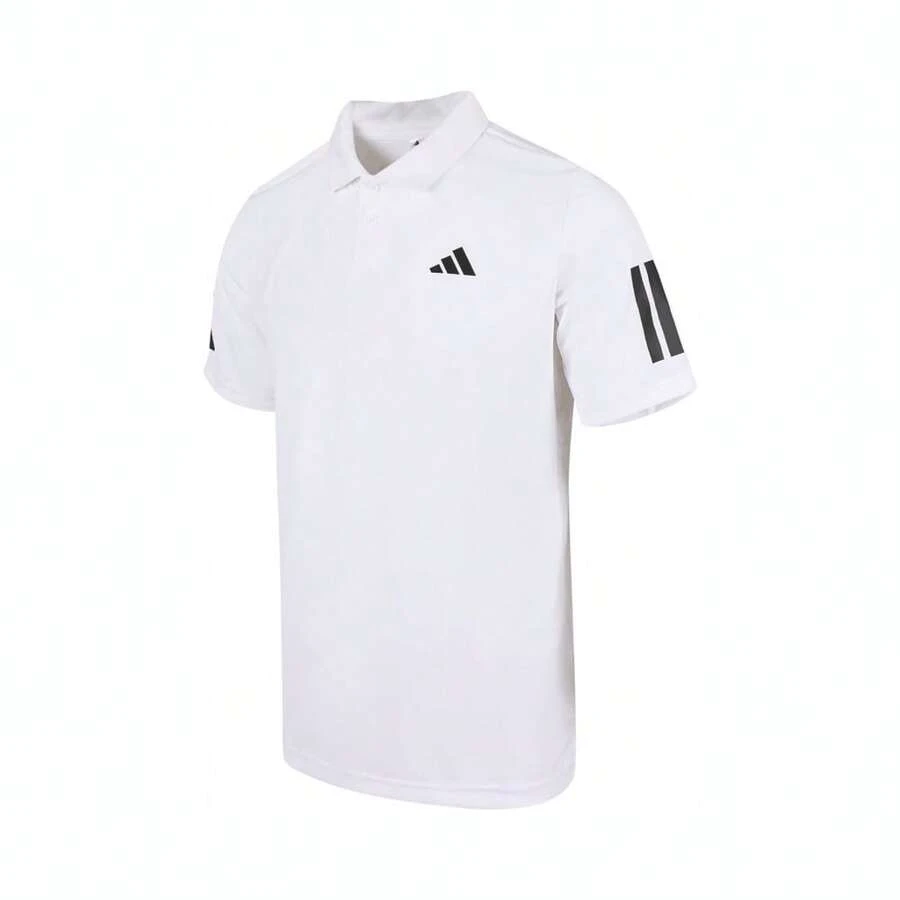 Adidas Men's CLUB 3STR POLO Jersey Knit Collared Short Sleeve Tee TJEO412 - White - View 1