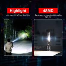 1 Peça Lanterna de Camping Portátil, Lanterna Recarregável USB LED Manual, Holofote Recarregável, Luz de Busca para Atividades Outdoor, Pesca, Aventura, Emergência, Trilha, Uso em Hotel, Acessórios de Camping