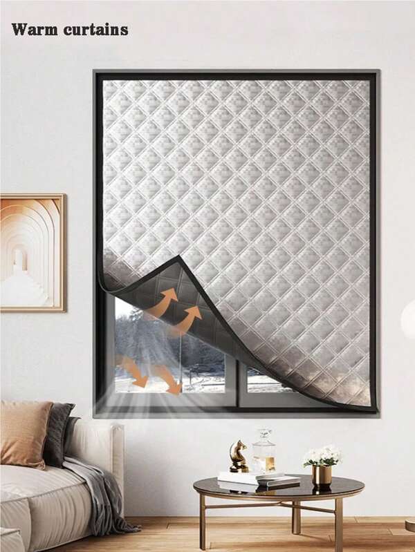 1 pieza Cortinas de invierno cálidas, ventanas aisladas y a prueba de viento, con efecto sombreado, aislamiento acústico, para decoración del hogar