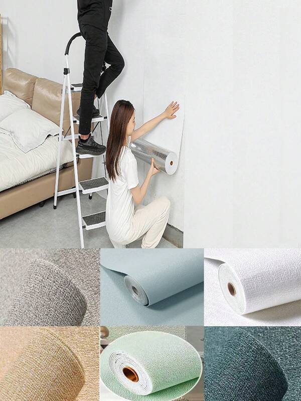 Yun Aeon Texture Peel And Paste Thick Wallpaper White Foam Wallpaper, Self-Adhesive Waterproof Vinyl Removable Wallpaper For Wall Decoration Bedroom DIY Linen Wallpaper Wall Sticker For Home Waterproof And Moisture-Proof Self-Adhesive Wallpaper, Suitable For Decoration In Living Rooms, Bedrooms, And Corridors, With Dimensions Of 50cm * 1m/2.8m/5m/10m Room Decor Home Decor Wallpapers Wall Paper Bathroom Kitchen Wall Stickers