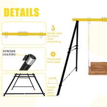 Porch Swing Frame, 880lbs Weight Capacity Swing Stand, Heavy Duty A-Frame Swing, Swing Stand Frame For Yoga Hammock Saucer Baby Porch Swing, Swing Sets For Backyard (Swing NOT Included) - Yellow - View 5