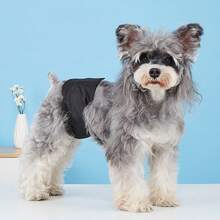 1pc Dog Male Diapers/Pants, Reusable Washable Waterproof Pet Belly Bands, Breathable Dog Sanitary Pads, Comfortable And Reusable For Dogs - Grey - View 9