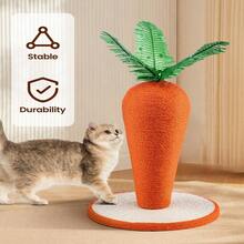 Cat Scratching Post, Cute Carrot Scratching Post, Nature Sisal Cat Scratcher For Indoor Cats And Kittens - Orange - View 4