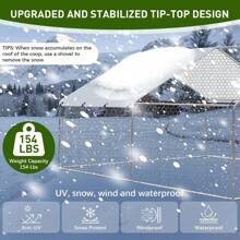 Metal  With Run, 9.8'L X 6.4'W X 6.4'H Walk In Poultry Cage Chicken Run Pen, Outdoor Chicken Runs For Yard With Waterproof & Anti-UV Cover