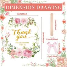 10/20 piezas Artículos de fiesta de bodas, Suministros decorativos, Abanicos para ceremonia de graduación y celebración, Gracias por celebrar con nosotros, Abanicos plegables de mano, Regalos de boda bohemios para la novia y damas de honor, Baile, Abanicos de boda con elegante patrón floral de rosa con mango de madera y cintas, Para uso de los invitados, Accesorios de decoración