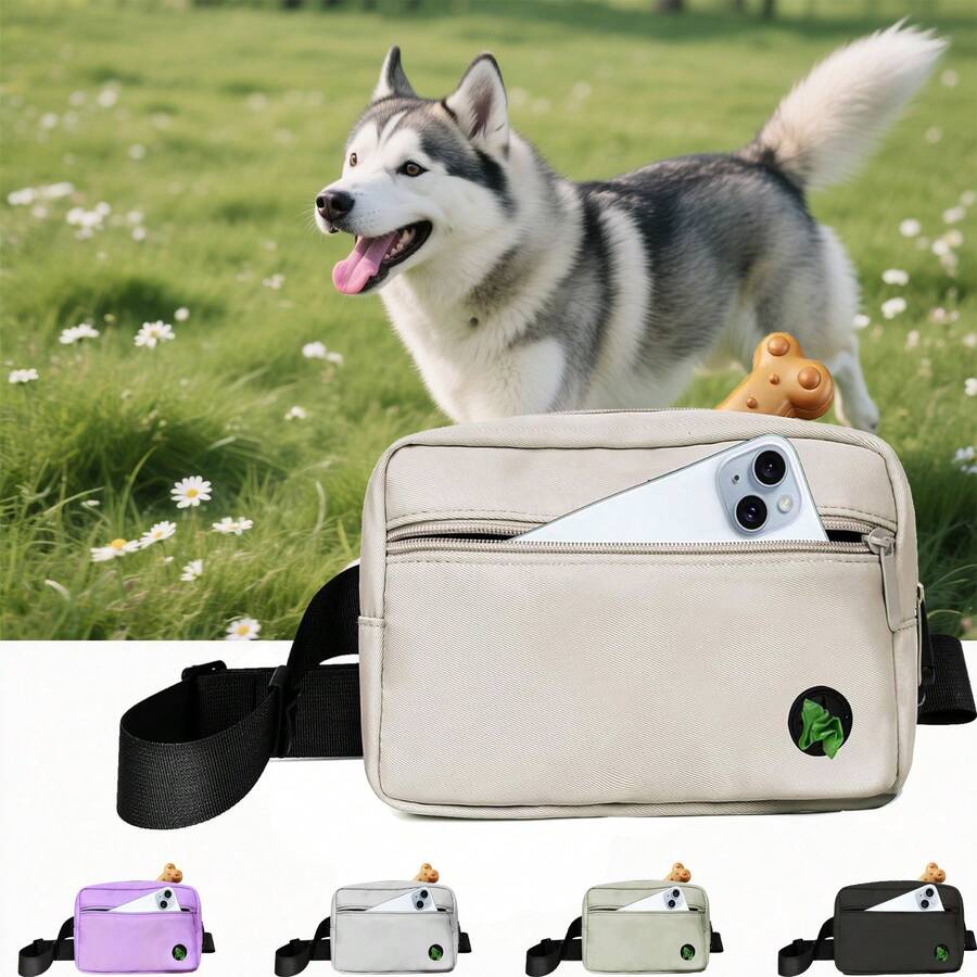 Bolsa de premio para mascotas, hebilla magnética mejorada, bolsa de cintura multifuncional de gran capacidad, correa de cintura ajustable, adecuada para entrenamiento de mascotas, paseos, viajes al aire libre, trabajo y viajes diarios (solo la bolsa) - Multicolor - Ver 1