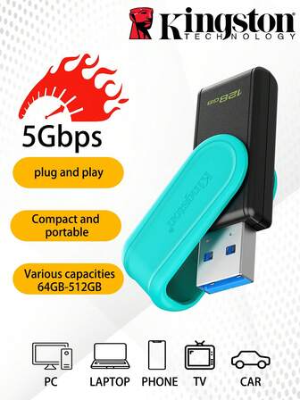  Unidad flash USB Kingston DataTraveler Exodia S de 64GB/128GB/256GB, unidad flash USB DTXS de alta velocidad para coche, ordenador y dispositivos móviles