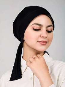 1 Stück einfarbiges minimalistisches, weiches Stirnband mit Turban-Hijab-Kappe, ohne Schirm als Kopfbedeckung für Frauen, geeignet für den Alltag und Outdoor-Aktivitäten