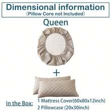 2/3pcs Waterproof Mattress Protector Set - Ultra Breathable & Cloud-Soft, Noiseless Sleep With Non-Slip Grip | Luxury Envelope-Closure Pillowcases (White/Blue/Gray/Dark Green) - All-Season Comfort, Easy-Care & Wrinkle-Resistant - Fits 8-12" Mattress (Pillow Insert Not Included) - 灰色 - 查看 15