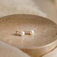 1Pair 7-8MM Freshwater Pearl Stud Earrings, Elegant Wedding Earrings, Everyday Earrings, Bridal Wedding Jewelry, Bridesmaid Gift For Her