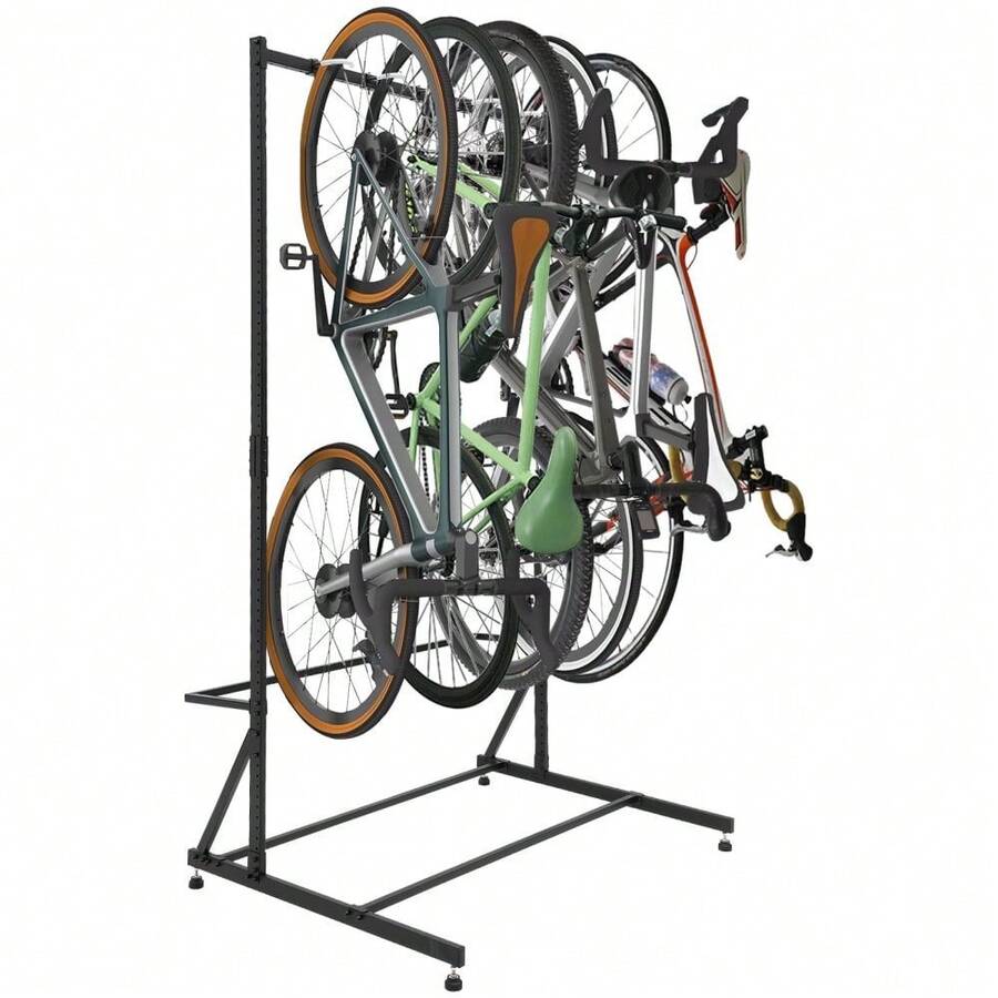 Danolapsi Bike Storage Rack,5 Bike Storage Hanger Wall Mount,Garage Wall Storage Space-Saving Bike Rack,Adjustable Height Bike Storage For Home Backyards,Basement,Holds Up To 300lbs - Black - View 1