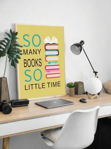 1pc Colorful Wall Art Print Inspirational Read Books Quote Art,Watercolor Books Art Painting, Art PostersMotivational Saying Canvas Poster For Classroom Library Study Decor Unframed