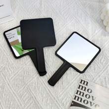 1pc Simple Ins-Style Handheld Mirror/Makeup Mirror For Student Dorm/Portable Compact Mirror For Touch Up