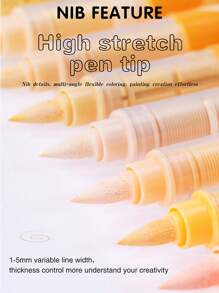 GuangNa 72/24/12 Colors Direct Liquid Acrylic Marker Pens, Students Use Art Professional Drawing Drawing Color Soft-Head Marker Paper-Tight Stackable Diy Graffiti Coloring Book Coloring Pen Can Draw Glass Stone Waterproof Body Painting Brush Christmas Gift Back To School