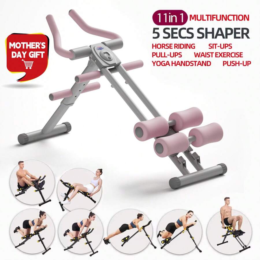 MBB Ab Trainer,Foldable Ab Workout Equipment For Home Gym, Squat Machine For Abs, Riding Machine For Body Glutes Butt Thighs,Core Strength Trainer For Full Body Exercise ,High-Intensity Sit Up&Push Up Machine Core Strength Trainer For Full Body Exercise - Pink - View 1