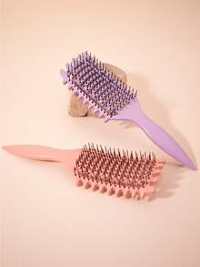 卷发刷、卷发定型刷加发型梳（光滑后梳、鼠尾梳、边缘鬃毛刷）用于梳理、造型、造型、返校、旅行度假必需品、女士发饰