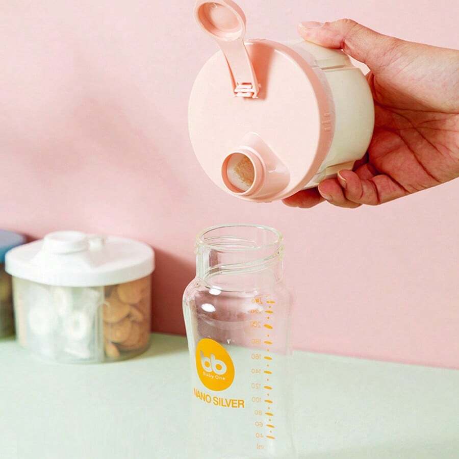 1pc Portable Rotary Multi-Compartment Baby Milk Powder Container, Easy To Disassemble And Clean