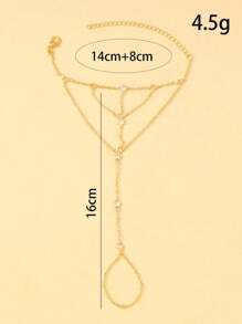 1 pezzo Braccialetto versatile con diamanti incastonati, catena minimalista in metallo per dita