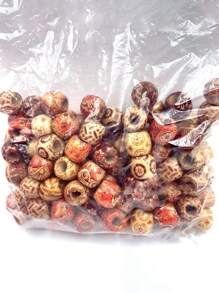 100pcs 11-12mm Patterned Colorful Wooden Hair Beads