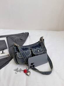 Bolso de hombro de mujer de moda y vintage, versátil bolso de alta calidad para llevar debajo del brazo, bolso de estilo exclusivo