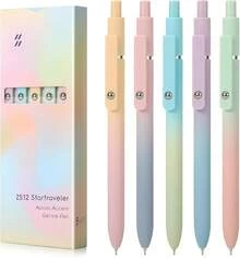 Bolígrafos de gel FIOVER, 5 piezas de 0.5mm, tinta negra de secado rápido, bolígrafos de punta fina para escritura suave, serie de alta gama para suministros de oficina y escuela (Morandi) - 8 bolígrafos para gatos - Ver 6