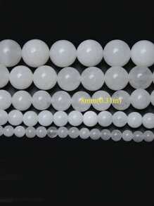 1 Strand White Jade Round Smooth Beads, White Quartz Healing Gemstone Beads For DIY Jewelry Making Bracelet Necklace 4mm 6mm 8mm 10mm