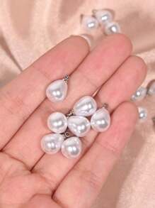 30pcs/20pcs Luxury Simplistic Faux Pearl Teardrop Pendant For DIY Earrings, Bracelet, Necklace, Jewelry Accessories