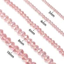 1 pieza Abalorios de cristal de ábaco facetado redondo en color AB, multicolor, de varios tamaños 3/4/6/8/10mm, suministros versátiles para manualidades de joyería, aptos para pulsera, collar, joyería, colgante, llavero