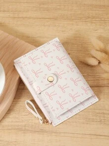 Ví đựng thẻ thời trang hình nơ hồng, nhẹ, mỏng, di động, tiền mặt, thẻ căn cước, thẻ tín dụng, tiền xu, làm quà tặng sinh nhật, kỷ niệm, giáng sinh, ngày lễ tình nhân, người yêu, nữ, thiếu nữ, sinh viên đại học, học sinh, túi đựng đồ dùng học tập cho trường học, phòng ký túc xá và trở lại trường - trắng - Xem 4
