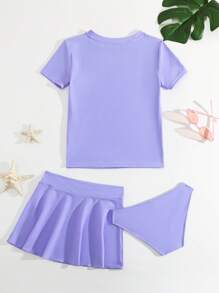 NB VEST Conjunto de 3 Peças de Praia Juvenil Feminino com Saia e Camisa - J3010