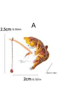 1pc Decoration For Fish Tank, Figurine Of Cat Fishing By The Fish Tank, Ornament Of Curious Cat Fishing For Aquarium, Desk Or Living Room Decor