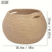 OYHOMO 1/2pcs Woven Storage Basket, Suitable For Organizing Toys, Snacks, Small And Tidy, Suitable For Bedroom, Gifts, Empty Shelves, Wardrobe, Vanity, Can Be Used As Makeup, Jewelry, Key Storage Box/Container - Khaki - View 17